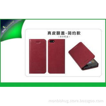 Rose Red IPhone 5s Genuine Leather Flip Wallet Case Cover W